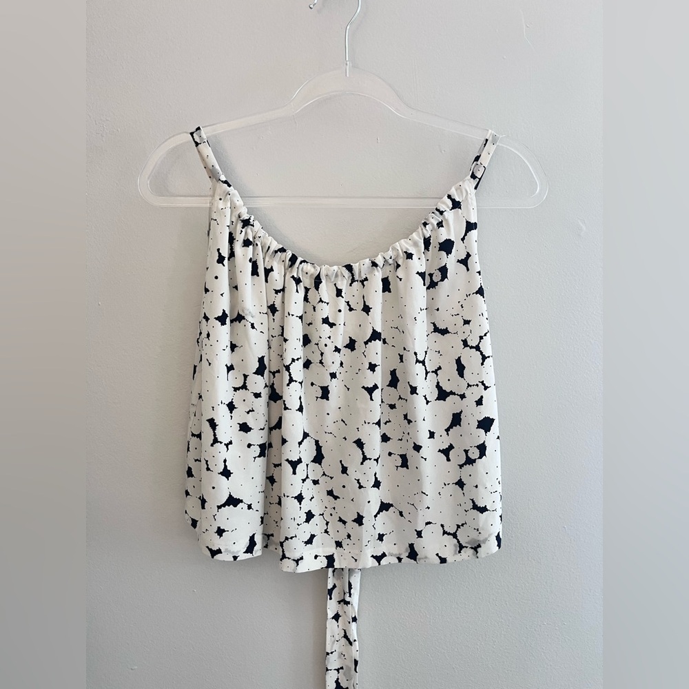 CLUB MONACO 100% Silk Printed Trapeze Tank Top